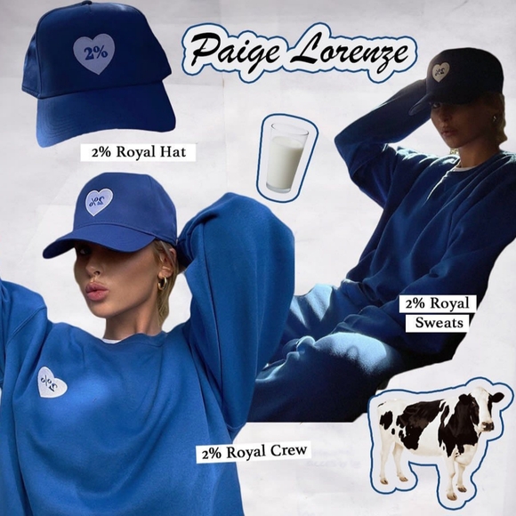 ↠ Dairy Boy Paige Lorenze Cozy 2% Royal Blue Crewneck Cotton Pullover Sweatshirt - Picture 10 of 12